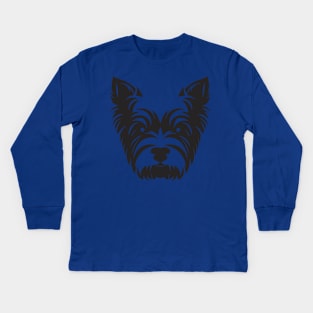 Yorkshire Terrier Silhouette Kids Long Sleeve T-Shirt